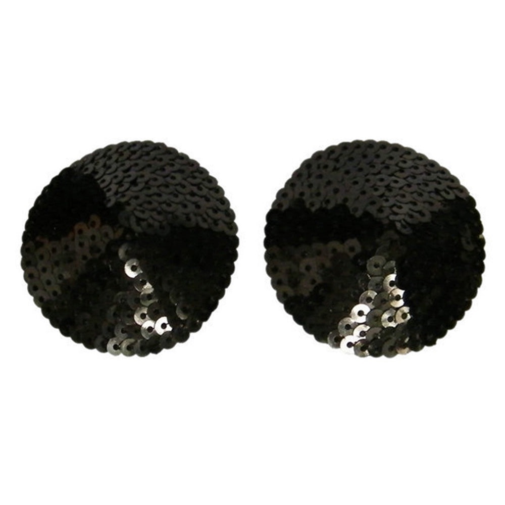 Black Sequin Round Pasties